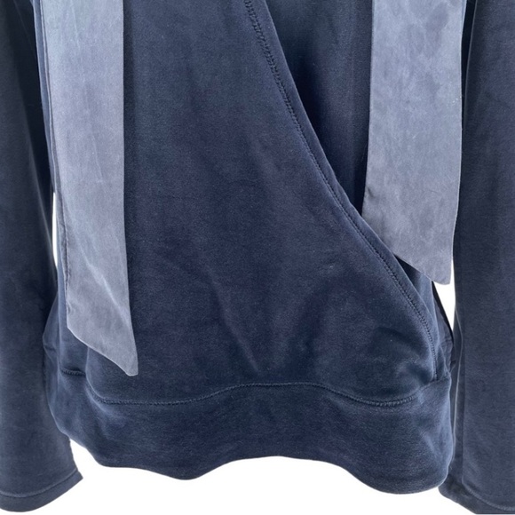Anthropologie Saturday Sunday Velvet Velour Party Faux Wrap Hoodie Pullover S - Picture 7 of 15